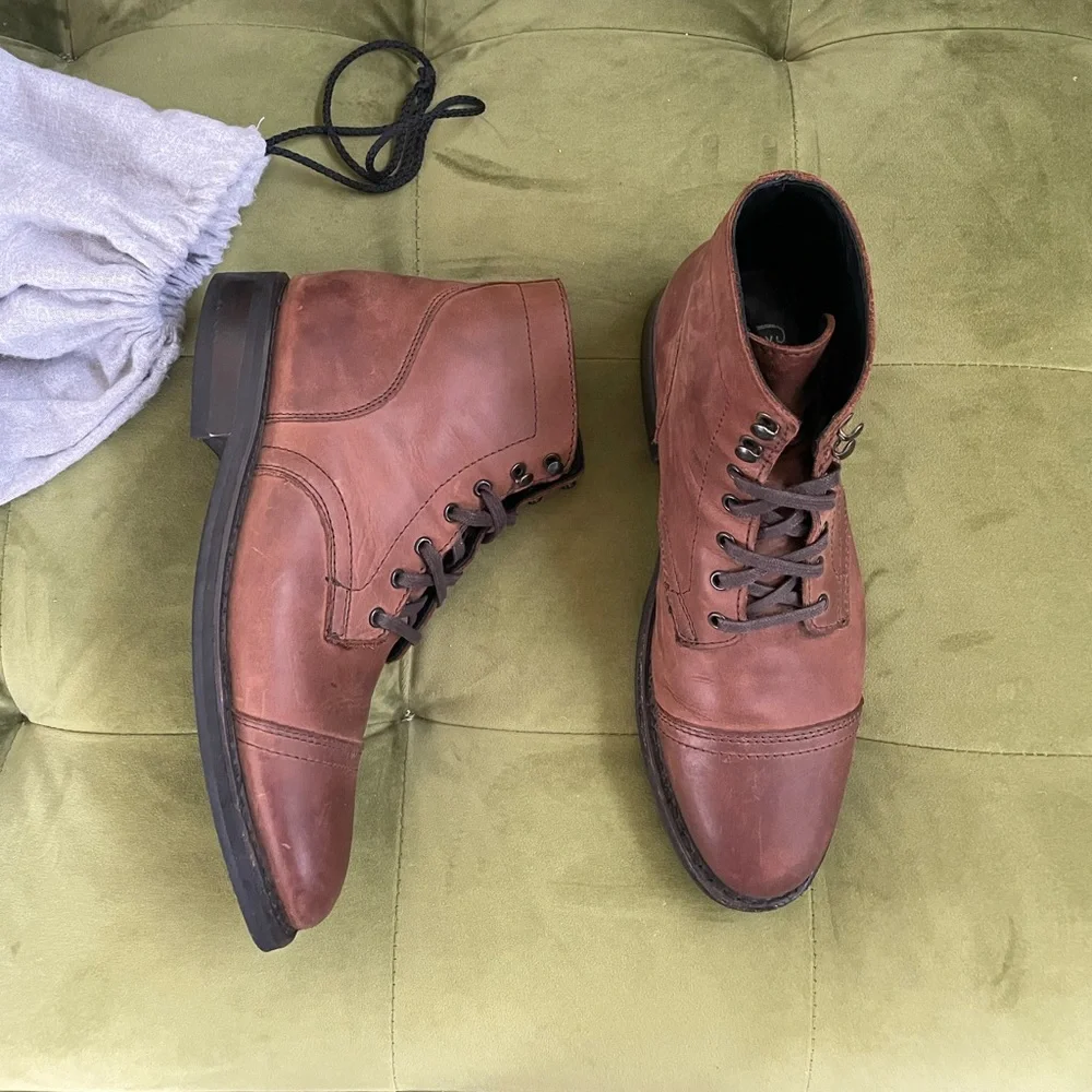 Thursday Boots - Mens Terracotta Captain Boot Handcrafter Leather - Picture 6 of 8